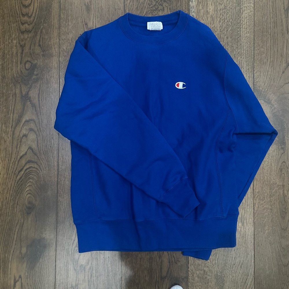 Champion Blue Reverse Weave Sweatshirt size medium